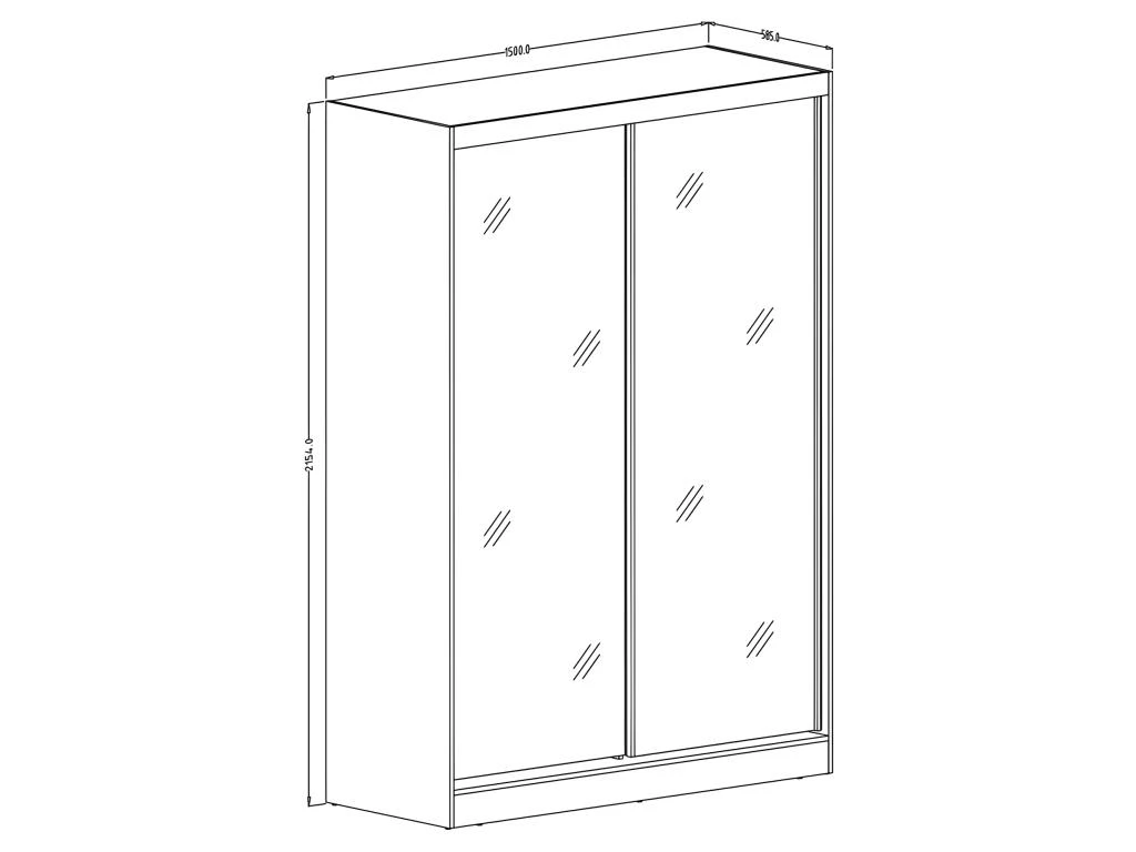 Armoire Blanche 150cm Avec Miroirs, Portes Coulissantes Et Pack étagères. Collection BRISBANE. 7 Armoire Blanche 150cm Avec Miroirs, Portes Coulissantes Et Pack étagères. Collection BRISBANE. – Image 5