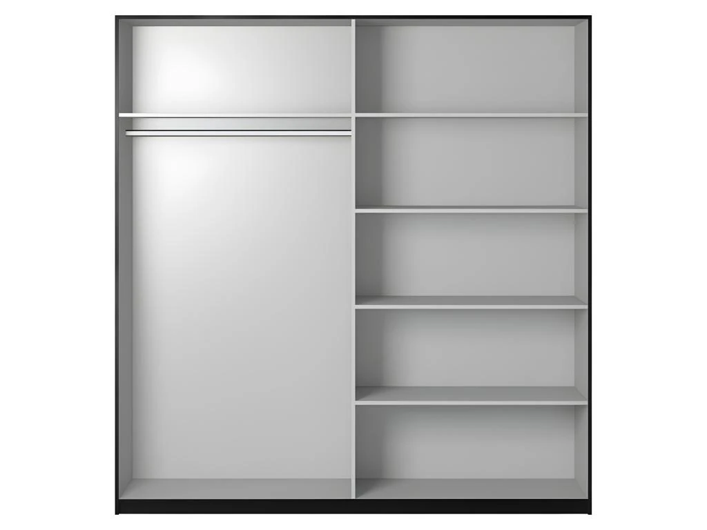 Armoire Design 220cm. 2 Portes Avec Miroirs Modulables. Couleur Noir Mat. Collection EOS 7 Armoire Design 220cm. 2 Portes Avec Miroirs Modulables. Couleur Noir Mat. Collection EOS – Image 5