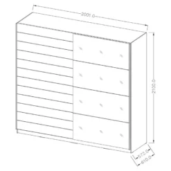 Armoire Design 2 Portes 200cm Couleur Chêne Foncé. Collection EOS 11 Armoire Design 2 Portes 200cm Couleur Chêne Foncé. Collection EOS -Sominova Soldes Boutique armoire et dressing 9575257