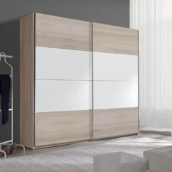 Armoire Design 2 Portes Avec Miroirs 220cm Couleur Chêne Clair. Collection EOS 7 Armoire Design 2 Portes Avec Miroirs 220cm Couleur Chêne Clair. Collection EOS -Sominova Soldes Boutique armoire et dressing 9575261