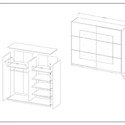 Armoire Design 2 Portes Avec Miroirs 220cm Couleur Chêne Clair. Collection EOS 9 Armoire Design 2 Portes Avec Miroirs 220cm Couleur Chêne Clair. Collection EOS -Sominova Soldes Boutique armoire et dressing 9575265