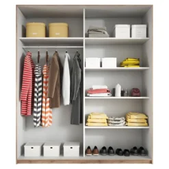 Armoire Design 2 Portes 180cm Couleur Chêne Foncé. Collection EOS -Sominova Soldes Boutique armoire et dressing 9575459