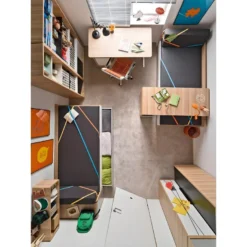 Armoire D'angle 2 Portes Evolve Bois Blanc Et Noir -Sominova Soldes Boutique armoire et dressing 9575505