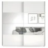 Armoire Design 180cm. 2 Portes Avec Miroirs Modulables. Couleur Blanc Mat. Collection EOS