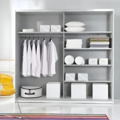 Armoire Design 180cm. 2 Portes Avec Miroirs Modulables. Couleur Blanc Mat. Collection EOS -Sominova Soldes Boutique armoire et dressing 9575593