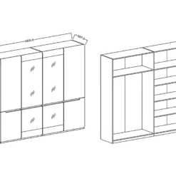 Armoire Design 4 Portes Et 2 Miroirs Couleur Grise Finitions Glossy - LUCIA 9 Armoire Design 4 Portes Et 2 Miroirs Couleur Grise Finitions Glossy - LUCIA -Sominova Soldes Boutique armoire et dressing 9576101