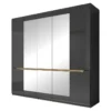 Armoire Design 5 Portes Et 3 Miroirs Couleur Grise Finitions Glossy - LUCIA -Sominova Soldes Boutique armoire et dressing 9576251