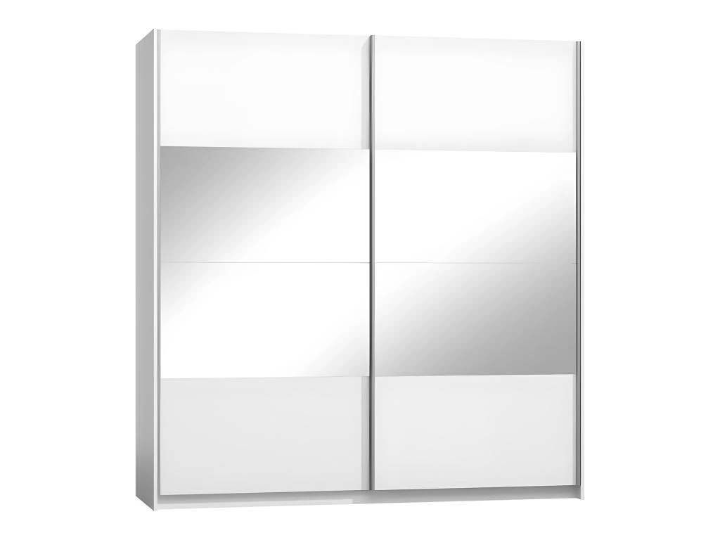 Armoire Design Deux Portes Coulissantes VERONA. Miroirs Inclus. Coloris Blanc Alpins, Finitions Brillants 3 Armoire Design Deux Portes Coulissantes VERONA. Miroirs Inclus. Coloris Blanc Alpins, Finitions Brillants
