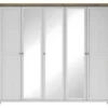 Armoire 250x220 Avec 5 Portes. Coloris Blanc Et Chêne. Collection ASSIA -Sominova Soldes Boutique armoire et dressing 9576519