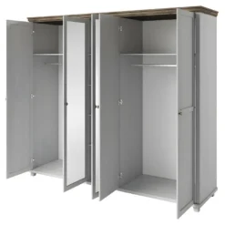 Armoire 250x220 Avec 5 Portes. Coloris Blanc Et Chêne. Collection ASSIA -Sominova Soldes Boutique armoire et dressing 9576525