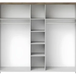 Armoire 250x220 Avec 5 Portes. Coloris Blanc Et Chêne. Collection ASSIA -Sominova Soldes Boutique armoire et dressing 9576527