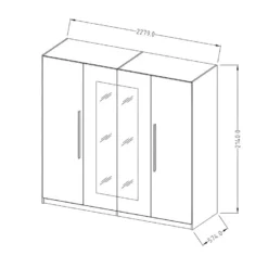 Armoire 4 Portes Avec Miroirs Couleur Chêne Foncé Et Noir - IRINA -Sominova Soldes Boutique armoire et dressing 9576661