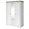 Armoire 150x220 Avec 3 Portes Et 2 Tiroirs. Coloris Blanc Et Chêne. Collection ASSIA 2 Armoire 150x220 Avec 3 Portes Et 2 Tiroirs. Coloris Blanc Et Chêne. Collection ASSIA -Sominova Soldes Boutique armoire et dressing 9576759