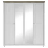 Armoire 200x220 Avec 4 Portes. Coloris Blanc Et Chêne. Collection ASSIA