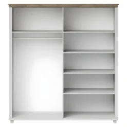 Armoire 200x220 Avec 4 Portes. Coloris Blanc Et Chêne. Collection ASSIA 11 Armoire 200x220 Avec 4 Portes. Coloris Blanc Et Chêne. Collection ASSIA -Sominova Soldes Boutique armoire et dressing 9576817