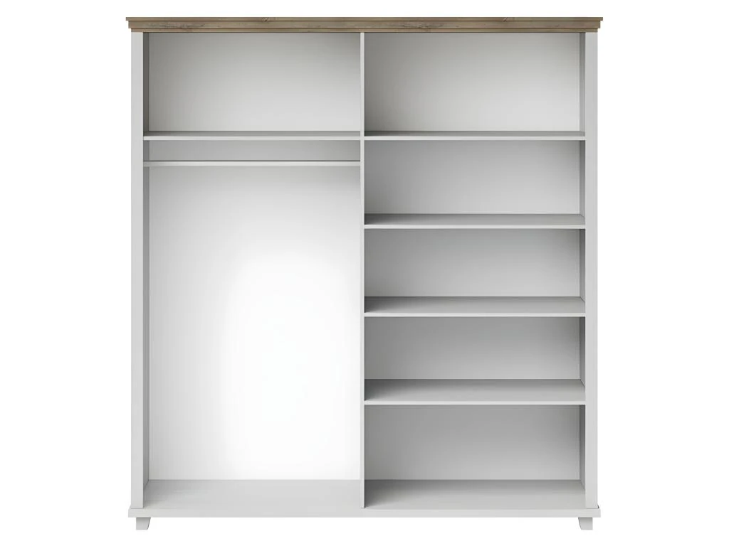 Armoire 200x220 Avec 4 Portes. Coloris Blanc Et Chêne. Collection ASSIA 7 Armoire 200x220 Avec 4 Portes. Coloris Blanc Et Chêne. Collection ASSIA – Image 5