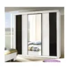 Armoire, Garde Robe DUBLIN Trois Portes Coulissantes. Coloris Blanc Mat Et Noir Brillant. Meuble Pour Chambre à Coucher. 1 Armoire, Garde Robe DUBLIN Trois Portes Coulissantes. Coloris Blanc Mat Et Noir Brillant. Meuble Pour Chambre à Coucher. -Sominova Soldes Boutique armoire et dressing 9576867