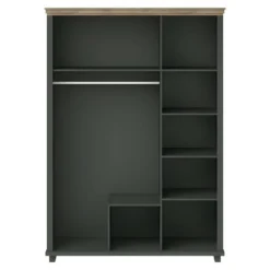 Armoire 150x220 Avec 3 Portes Et 2 Tiroirs. Coloris Vert Kaki Et Chêne. Collection ASSIA 11 Armoire 150x220 Avec 3 Portes Et 2 Tiroirs. Coloris Vert Kaki Et Chêne. Collection ASSIA -Sominova Soldes Boutique armoire et dressing 9576905