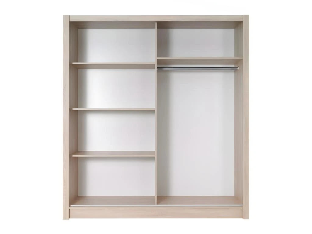 Armoire, Garde Robe ARSALA 200 Cm Deux Portes Coulissantes. Dressing Complet Avec Miroir, Penderie Et étagères. Type Scandinave 4 Armoire, Garde Robe ARSALA 200 Cm Deux Portes Coulissantes. Dressing Complet Avec Miroir, Penderie Et étagères. Type Scandinave – Image 2