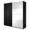 Armoire Design 180cm. 2 Portes Avec Miroirs Modulables. Couleur Noir Mat. Collection EOS -Sominova Soldes Boutique armoire et dressing 9577243
