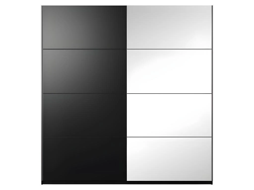 Armoire Design 180cm. 2 Portes Avec Miroirs Modulables. Couleur Noir Mat. Collection EOS 6 Armoire Design 180cm. 2 Portes Avec Miroirs Modulables. Couleur Noir Mat. Collection EOS – Image 4
