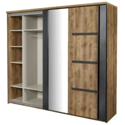 CANDAS - Armoire 2 Portes Coulissantes 245cm Effet Bois 10 CANDAS - Armoire 2 Portes Coulissantes 245cm Effet Bois -Sominova Soldes Boutique armoire et dressing 9578181