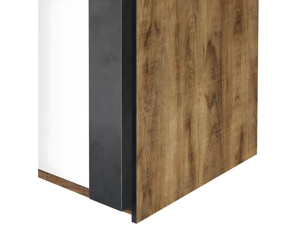 CANDAS - Armoire 2 Portes Coulissantes 245cm Effet Bois 7 CANDAS - Armoire 2 Portes Coulissantes 245cm Effet Bois – Image 5