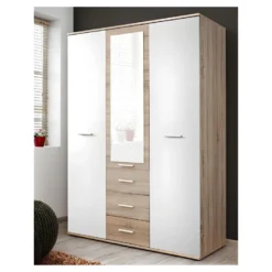 Armoire Chambre D'enfant Design Coloris Chêne Et Blanc Avec 3 Portes Battantes Et 3 Tiroirs Collection DENVER. 9 Armoire Chambre D'enfant Design Coloris Chêne Et Blanc Avec 3 Portes Battantes Et 3 Tiroirs Collection DENVER. -Sominova Soldes Boutique armoire et dressing 9578281