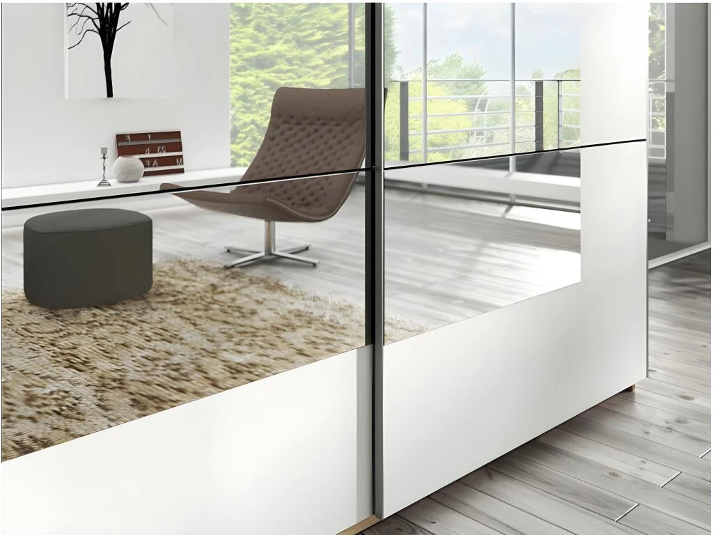 Armoire Design 2 Portes 220cm Couleur Chêne Clair Et Blanc. Collection EOS 4 Armoire Design 2 Portes 220cm Couleur Chêne Clair Et Blanc. Collection EOS – Image 2