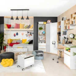 Armoire D'angle 2 Portes Pop Gris Et Blanc 11 Armoire D'angle 2 Portes Pop Gris Et Blanc -Sominova Soldes Boutique armoire et dressing 9578491