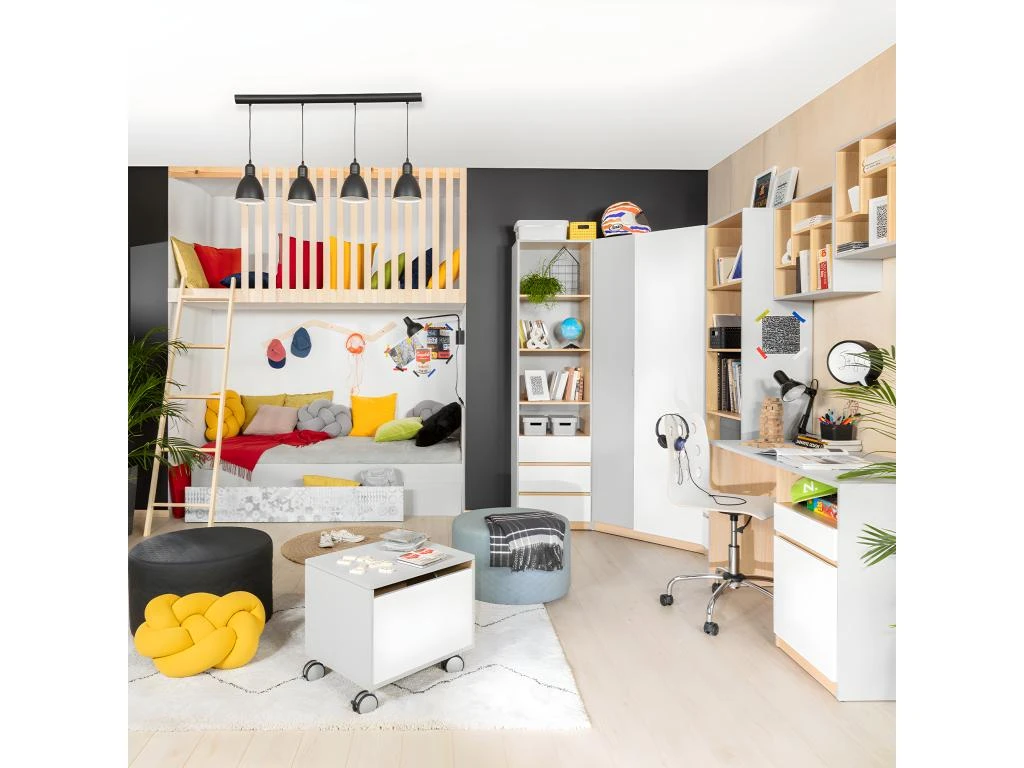 Armoire D'angle 2 Portes Pop Gris Et Blanc 7 Armoire D'angle 2 Portes Pop Gris Et Blanc â Image 5