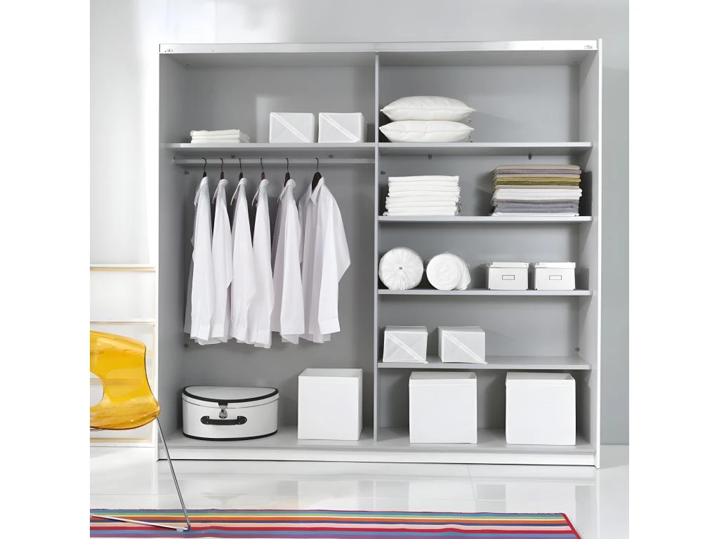 Armoire Design 220cm. 2 Portes Avec Miroirs Modulables. Couleur Blanc Mat. Collection EOS 7 Armoire Design 220cm. 2 Portes Avec Miroirs Modulables. Couleur Blanc Mat. Collection EOS – Image 5