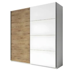 Armoire 2 Portes Coulissantes 220cm Couleur Chêne Et Blanc. Collection FLOYD