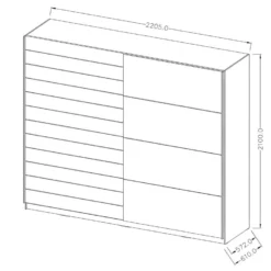 Armoire 2 Portes Coulissantes 220cm Couleur Chêne Et Blanc. Collection FLOYD 8 Armoire 2 Portes Coulissantes 220cm Couleur Chêne Et Blanc. Collection FLOYD -Sominova Soldes Boutique armoire et dressing 9578697