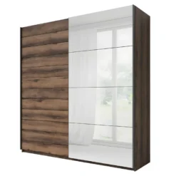 Armoire Design 2 Portes 220cm Couleur Chêne Foncé. Collection EOS