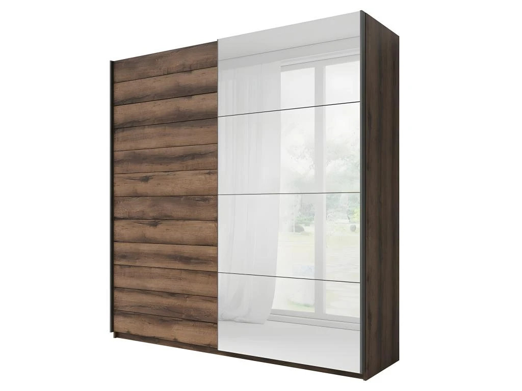 Armoire Design 2 Portes 220cm Couleur Chêne Foncé. Collection EOS 3 Armoire Design 2 Portes 220cm Couleur Chêne Foncé. Collection EOS