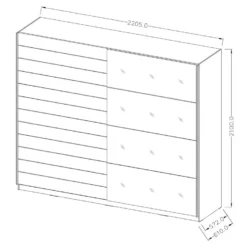 Armoire Design 2 Portes 220cm Couleur Chêne Foncé. Collection EOS 11 Armoire Design 2 Portes 220cm Couleur Chêne Foncé. Collection EOS -Sominova Soldes Boutique armoire et dressing 9578823