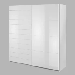 Armoire 2 Portes Coulissantes 220cm Couleur Blanc Brillant. Collection FLOYD