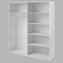 Armoire 2 Portes Coulissantes 220cm Couleur Blanc Brillant. Collection FLOYD -Sominova Soldes Boutique armoire et dressing 9579205