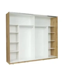 Armoire, Garde Robe WOOD Deux Portes Coulissantes 200 Cm. Dressing Complet. Miroir Inclus. 6 Armoire, Garde Robe WOOD Deux Portes Coulissantes 200 Cm. Dressing Complet. Miroir Inclus. -Sominova Soldes Boutique armoire et dressing 9579427