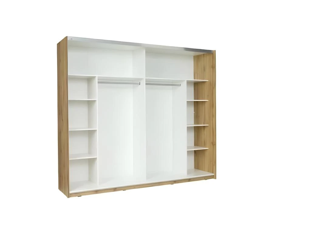 Armoire, Garde Robe WOOD Deux Portes Coulissantes 200 Cm. Dressing Complet. Miroir Inclus. 4 Armoire, Garde Robe WOOD Deux Portes Coulissantes 200 Cm. Dressing Complet. Miroir Inclus. – Image 2