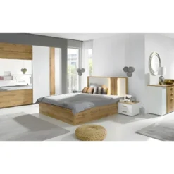 Armoire, Garde Robe WOOD Deux Portes Coulissantes 200 Cm. Dressing Complet. Miroir Inclus. 7 Armoire, Garde Robe WOOD Deux Portes Coulissantes 200 Cm. Dressing Complet. Miroir Inclus. -Sominova Soldes Boutique armoire et dressing 9579429