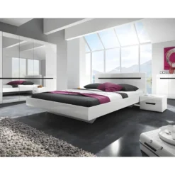 Armoire Design 5 Portes Et 3 Miroirs Couleur Blanche Finitions Glossy - LUCIA -Sominova Soldes Boutique armoire et dressing 9579629