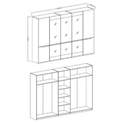 Armoire Design 5 Portes Et 3 Miroirs Couleur Blanche Finitions Glossy - LUCIA -Sominova Soldes Boutique armoire et dressing 9579631