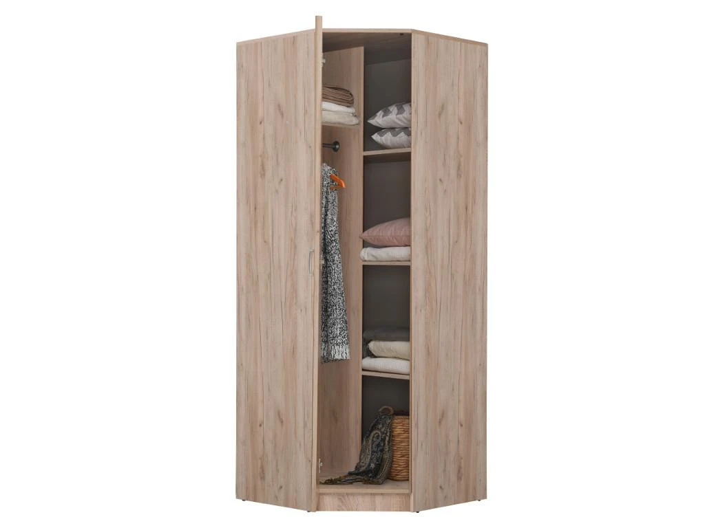 Armoire D'angle OLESSIA - 1 Porte - L.80 Cm - Chêne 4 Armoire D'angle OLESSIA - 1 Porte - L.80 Cm - Chêne – Image 2