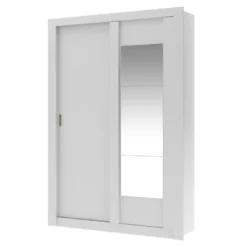 Armoire PETTERI - 2 Portes Coulissantes - Avec Miroir - L.152 Cm - Blanc -Sominova Soldes Boutique armoire 297059