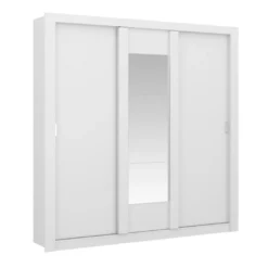 Armoire Avec Miroir ROXANE - 3 Portes Coulissantes - L. 220 Cm - Blanc 10 Armoire Avec Miroir ROXANE - 3 Portes Coulissantes - L. 220 Cm - Blanc -Sominova Soldes Boutique armoire 358875