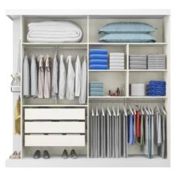 Armoire 2 Portes Coulissantes - Avec Miroir - L231cm - Coloris : Blanc - ADALRIK II -Sominova Soldes Boutique armoire 421559