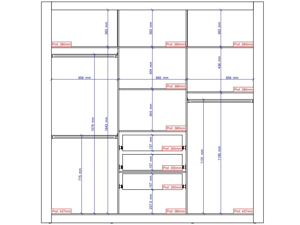 Armoire Avec Miroir ROXANE - 3 Portes Coulissantes - L. 220 Cm - Blanc 8 Armoire Avec Miroir ROXANE - 3 Portes Coulissantes - L. 220 Cm - Blanc – Image 6