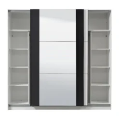 Armoire SUTERA - 2 Portes Coulissantes - Avec Miroir - L.217 Cm - Blanc Et Noir 15 Armoire SUTERA - 2 Portes Coulissantes - Avec Miroir - L.217 Cm - Blanc Et Noir -Sominova Soldes Boutique armoire 424989